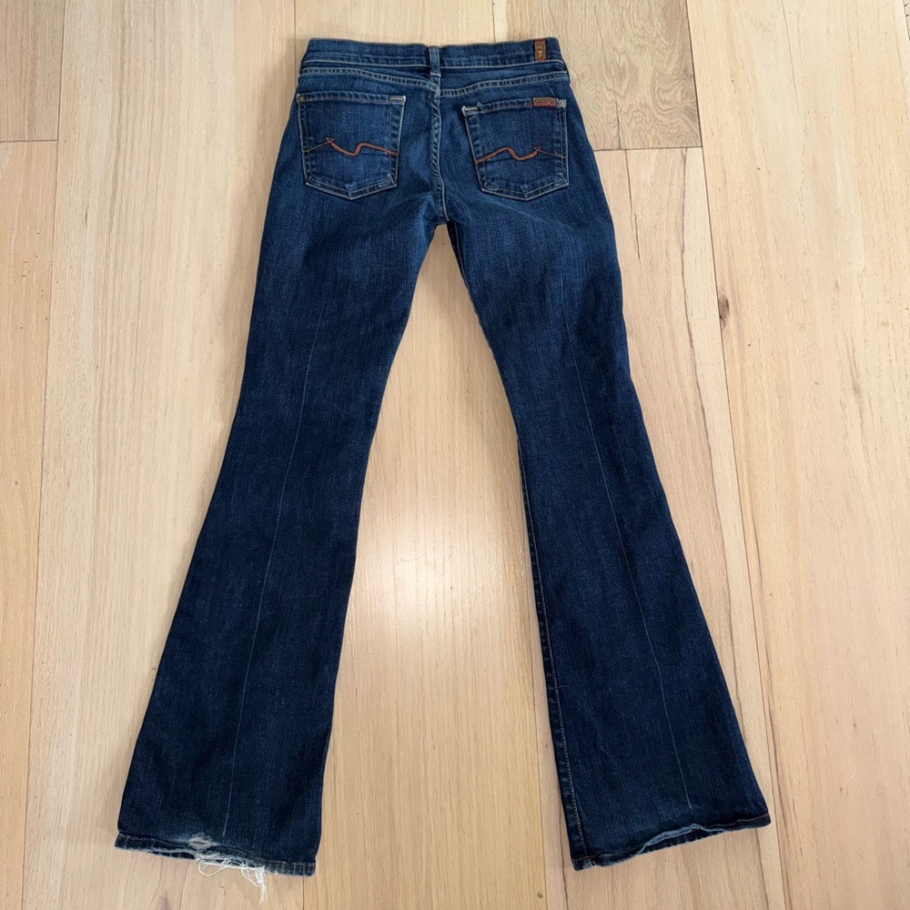 7 For All Mankind Jeans Flare Leg Dark Wash Size 26 - Picture 5 of 6